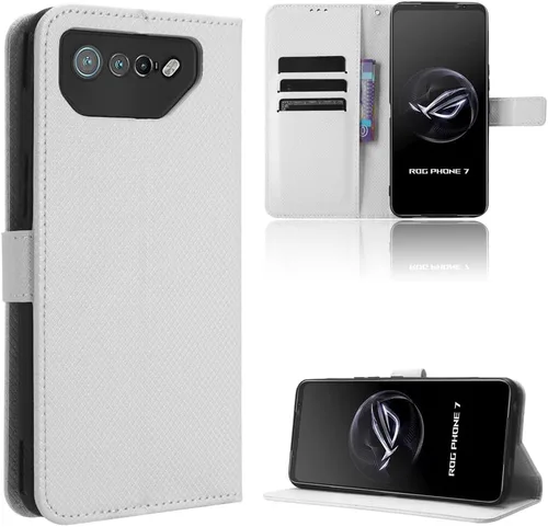 Vista 17 de Funda de piel sintética compatible con Asus ROG Phone 7, funda de piel sintética compatible con Asus ROG Phone 7 Ultimate, color negro