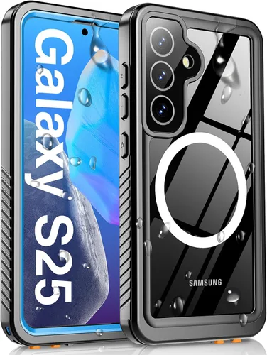 Vista 8 de Oneagle 360 - Soporte magnético giratorio para Samsung Galaxy S25 Edge Funda transparente [compatible con Magsafe], [30X anti-amarillo] Funda