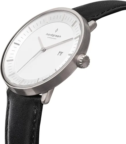 Vista 4 de Nordgreen Reloj filósofo escandinavo plateado con correas intercambiables
