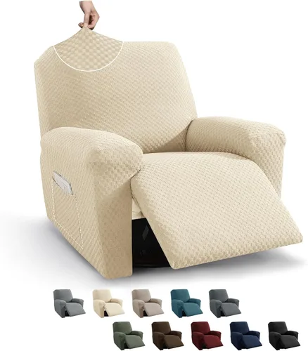 Vista 37 de MAXIJIN funda para sofá de 4 piezas, para sofás de 3 plazas, muy elástica, no se desliza, para perros, para mascotas, protector elástico de muebles