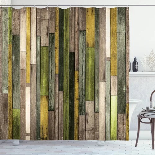 Vista 18 de Ambesonne Decor Collection cortina para regadera de baño de poliéster