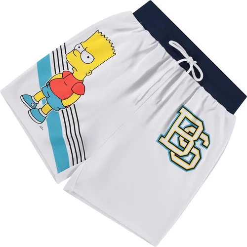 Vista 6 de The Simpsons Homer & Bart Simpson Shorts Homer, Bart, Lisa Mesh Baloncesto Shorts de Gimnasio