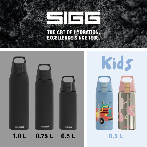 Vista 6 de SIGG - Botella de agua Shield Therm de acero inoxidable aislada - Para bebidas carbonatadas, a prueba de fugas, sin BPA, reciclada, 25, 34 onzas