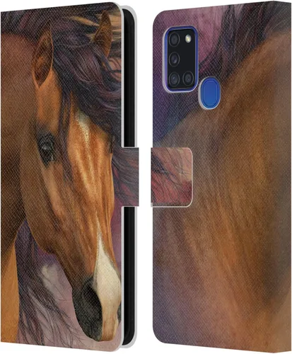 Vista 166 de Head Case Designs Officially Licensed Laurie Prindle A Morgan Christmas Western Stallion Leather Wallet Case Compatible with Samsung Galaxy A07 4G