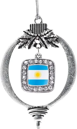Vista 53 de Inspired Silver - Nana púrpura - Adorno de Navidad plateado - Adorno cuadrado para árbol de Navidad con circonita cúbica - Decoración colgante
