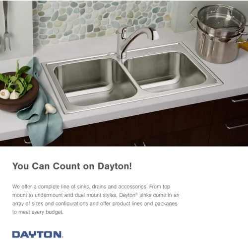 Vista 4 de Elkay D11515 Dayton Fregadero de Cocina de Acero Inoxidable de 15" con Instalación Empotrada de Una Sola Cubeta - 1 Orificio para Grifo