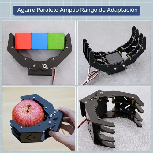 Vista 3 de LewanSoul Garra de brazo de robot mecánico/pinza de robot agarrador (garra mecánica negra sin servo)