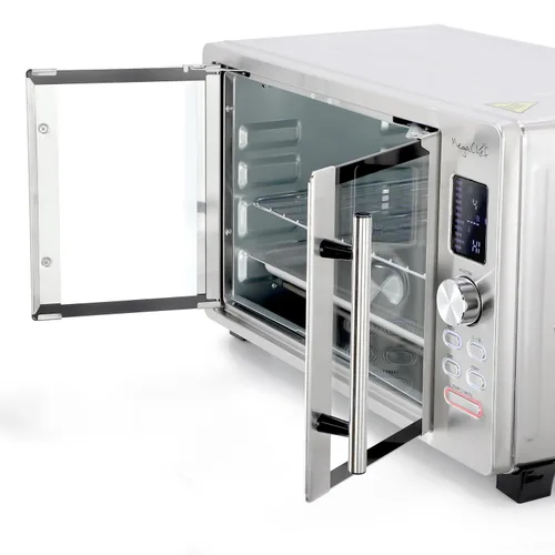 Vista 3 de MegaChef Horno Tostador Digital de Convección Multifunción de Puerta Francesa de 30 Cuartos con Juego de Rosticero y Ajustes Preestablecidos