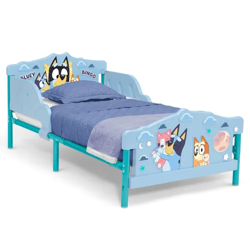 Vista 14 de Delta Children - Cama para niños pequeños Bluey 3D, azul + cuna y colchón para niños pequeños Twinkle Galaxy de doble cara (paquete)