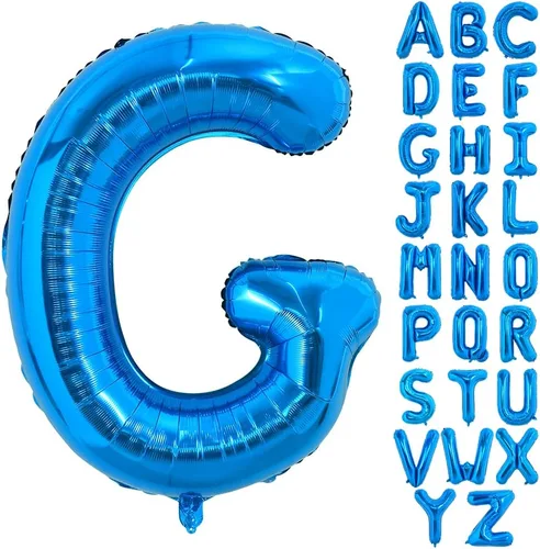 Vista 19 de Globos TONIFUL de 40 pulgadas, grandes, azules, con letras B gigantes, globos de alfabeto de papel de aluminio, mylar, grandes globos
