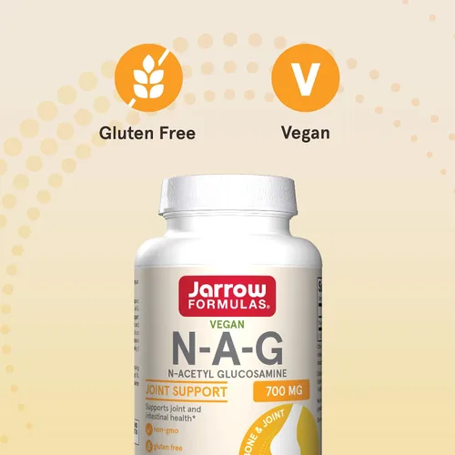 Vista 5 de Jarrow Formulas N-A-G 700 mg, N-acetil glucosamina, forma acetilada de glucosamina para soporte óseo y articular, 120 cápsulas vegetales, hasta 120