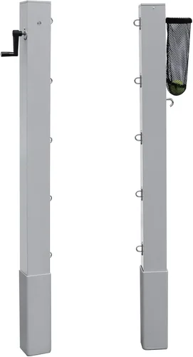 Vista 3 de Katop In Ground Tennis Net Set, 4” Square Aluminum Posts & Heavy Duty Double-Layer Tennis Net, Unique Built-in Winder Design, Sturdy and Durable