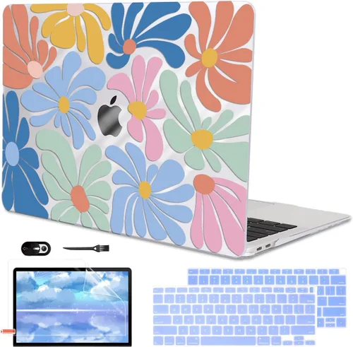 Vista 26 de Funda para MacBook Air de 13 pulgadas 2021 2020 2019 2018 para Mac A2337 M1 A2179 A1932 Funda con Touch ID, funda rígida de plástico
