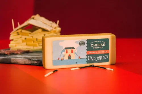 Vista 6 de Cheese Bros. Queso cheddar Hecho en Wisconsin (Cheddar ahumado, 12 unidades)