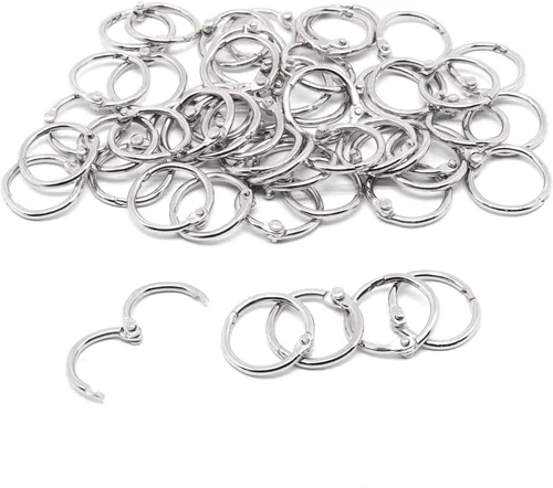 Vista 15 de Anillos pequeños para carpeta de 1 pulgada, anillos para libros 100 piezas, anillos para tarjetas flash, anillos para tarjetas de índice, anillos