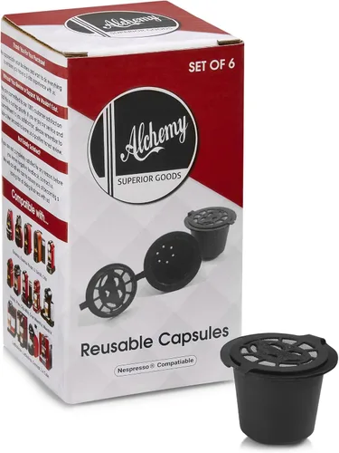 Vista 6 de Cápsulas reutilizables para Nespresso, 6 unidades, recipientes rellenables para máquinas Nespresso (compatibles con OriginalLine)