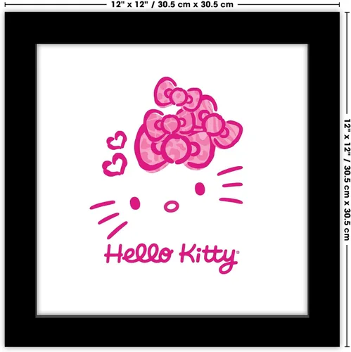 Vista 6 de Trends International Gallery Pops Sanrio Hello Kitty - Póster de pared con lazo rosa Jungle Paradise, 12.00 x 12.00 pulgadas, versión de marco negro
