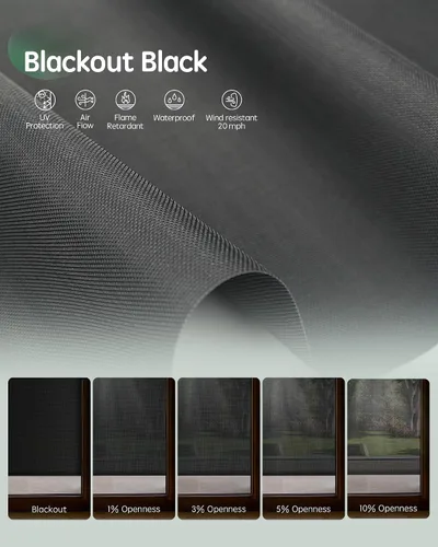 Vista 5 de Yoolax - Persianas motorizadas para exteriores para patio, persianas opacas inteligentes para exteriores Customized Electric Sun Shade, Works with