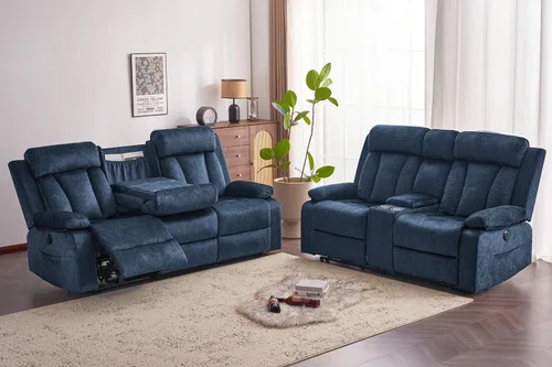 Vista 11 de Sofá reclinable de terciopelo, sofá biplaza reclinable doble con calor y masaje, sofá reclinable de pared con USB y tipo C, sofá reclinable
