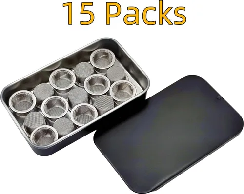 Vista 6 de 15pcs 1/2 pulgada tubería pantallas de acero inoxidable 304 premium, filtros de pantalla de tubo de 0.5" con caja de almacenamiento de metal