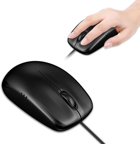 Vista 5 de JETech - Mouse óptico con cable con terminal USB y 3 botones (en color negro) - 0776