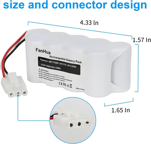 Vista 3 de Batería de repuesto de 10.8 V compatible con Shark XBT1106N SV1110 SV1106N SV1110N SV116N Freestyle Navigator aspiradora inalámbrica