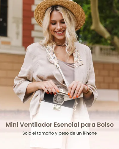 Vista 7 de Mini ventilador turbo portátil de mano, dispositivo de enfriamiento personal de alta velocidad de 4 velocidades [máximo 16 horas], bolsa recargable