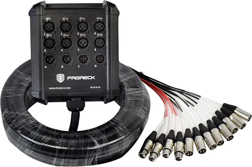 Vista 16 de PRORECK Cables Serpiente de Placa de Circuito de Envío XLR de Perfil Bajo de 16 Canales, Cable Divisor XLR para En Vivo, Grabación, Escenario
