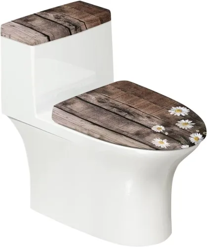Vista 43 de Juego de 2 Fundas de Asiento de Inodoro con Hojas de Arce de Otoño, Juego de Fundas de Tapa de Tanque de Inodoro con Hojas de Arce Impresas