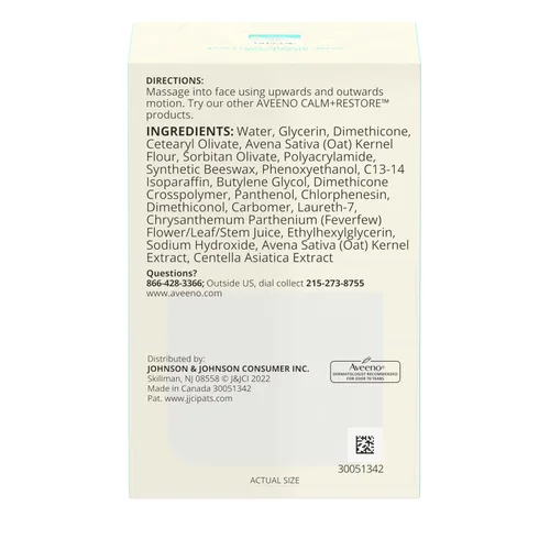 Vista 6 de Paquete de hidratante para piel sensible de Aveeno, Gel facial hidratante Calm + Restore de avena, 1.7 oz, y crema hidratante diaria