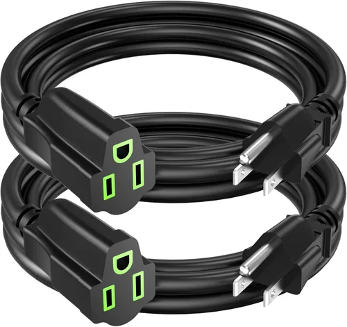 Vista 8 de Cable de extensión de alimentación de 0.5 pies/6 pulgadas (paquete de 10), cable de extensión eléctrico corto de 3 clavijas, salida única