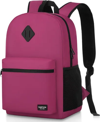 Vista 10 de YAMTION Mochila escolar, mochila clásica unisex para adolescentes con puerto USB para escuela secundaria, universidad, oficina, trabajo, viajes