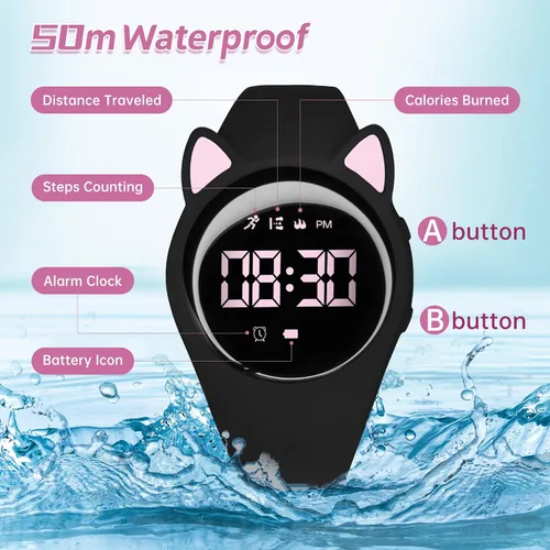 Vista 4 de Kids Watch, Digital Watch, Sport Watch with Alarm Clock, Stopwatch, Waterproof Fitness Tracker with No App for Ages 5-12 Children