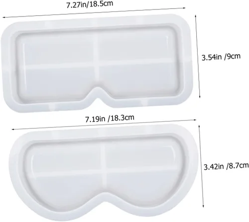 Vista 4 de Moldes de silicona para vasos, 2 piezas, moldes de fundición de epoxi, accesorios de cuentas de purpurina