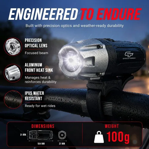 Vista 10 de Luces de bicicleta para montar por la noche, USB recargable Shark 550 Ultra Bright LED Luces de bicicleta delantera y trasera luz trasera