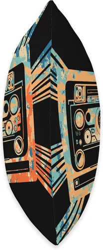 Vista 2 de Retro Cassette Tape 70s 80s 90s HipHop Radio Audio Art Throw Pillow
