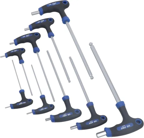 Vista 5 de Métrica MM Allen Hex bola terminada y recta T barra manejada 6.6 ft m - 32.8 ft m 9pcs