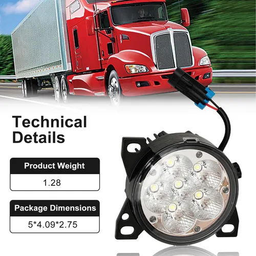 Vista 4 de Juego de lámparas LED para luces antiniebla de reemplazo para Kenworth T660 T680 (SET)