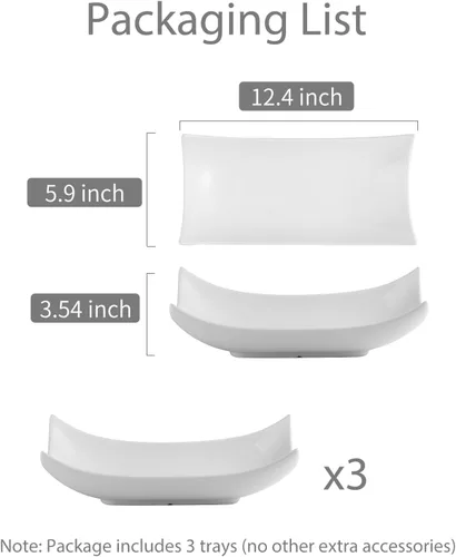Vista 2 de LAUCHUH Platos Grandes, Cuencos Decorativos de Porcelana Platos Blancos para Servir para Entretener Pieza Central Decorativa Juego de 3 Cuencos
