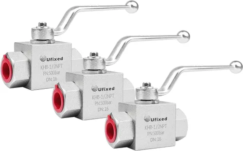 Vista 12 de 1/4" válvula de bola hidráulica de alta presión - 7250 Psi, 1/4" NPT DN10 válvula de bola con la manija