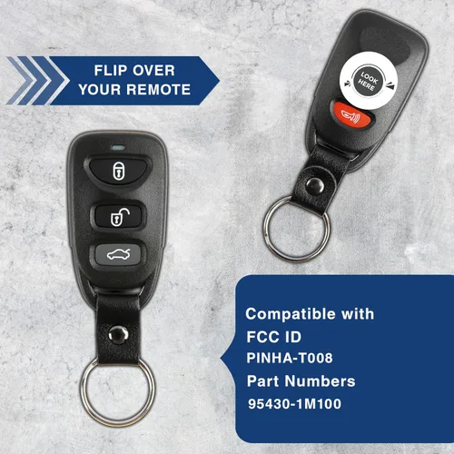 Vista 5 de KeylessOption Llavero con correa para auto, control remoto para entrada sin llave, para Kia Forte PINHA-T008