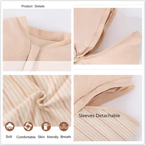 Vista 2 de Saco de dormir unisex con cremallera de 3 vías para bebé, 100% algodón, TOG 1.5