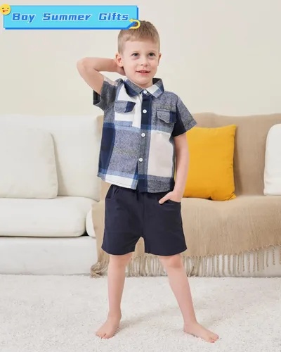 Vista 43 de Conjunto de ropa de verano para bebé y niño, camiseta de manga corta de algodón, pantalones cortos de dinosaurios, conjunto de ropa para niño