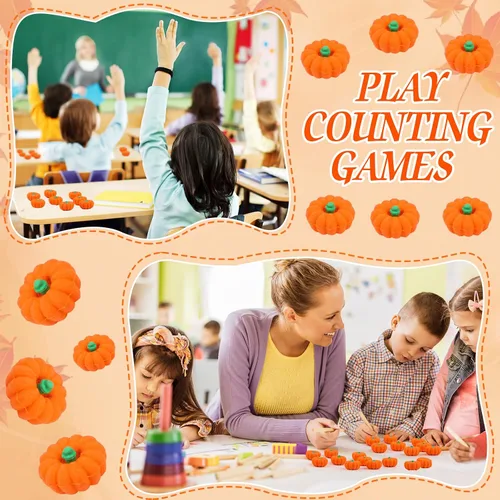 Vista 4 de FOIMAS 30 borradores de calabaza 3D, mini borrador de goma de calabaza para niños, estudiantes, Halloween, otoño, Acción de Gracias, fiesta