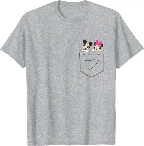 Vista 42 de Disney Mickey & Minnie Mouse - Camiseta de bolsillo pequeño para pareja