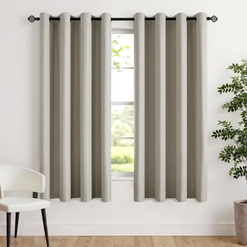 Vista 101 de MIULEE Cortinas opacas para dormitorio o sala de estar, juego de 2 paneles de cortina para ventana con aislamiento térmico y bloqueo de luz