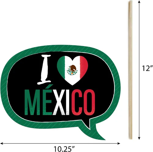 Vista 5 de Big Dot of Happiness Viva México - Kit de accesorios para cabina de fotos para fiesta del Día de la Independencia de México, 20