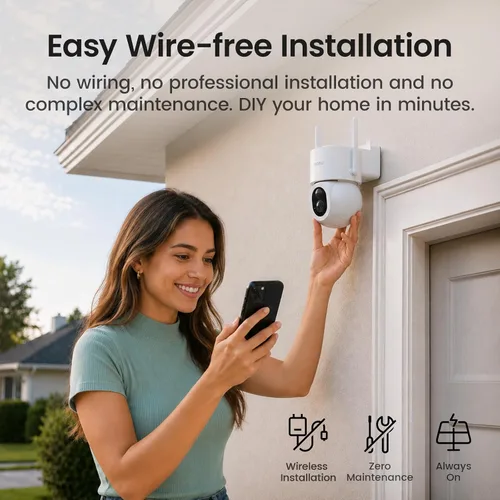 Vista 9 de aosu D1 Max, cámara de seguridad solar inalámbrica 4K 8MP para exteriores