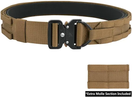 Vista 4 de KRYDEX Cinturón de liberación rápida Molle de combate táctico interior y exterior de 1.75 pulgadas con anillo en D