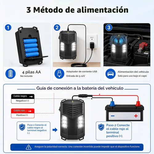 Vista 6 de Repelente ultrasónico de roedores accionado por batería de 25-55kHz